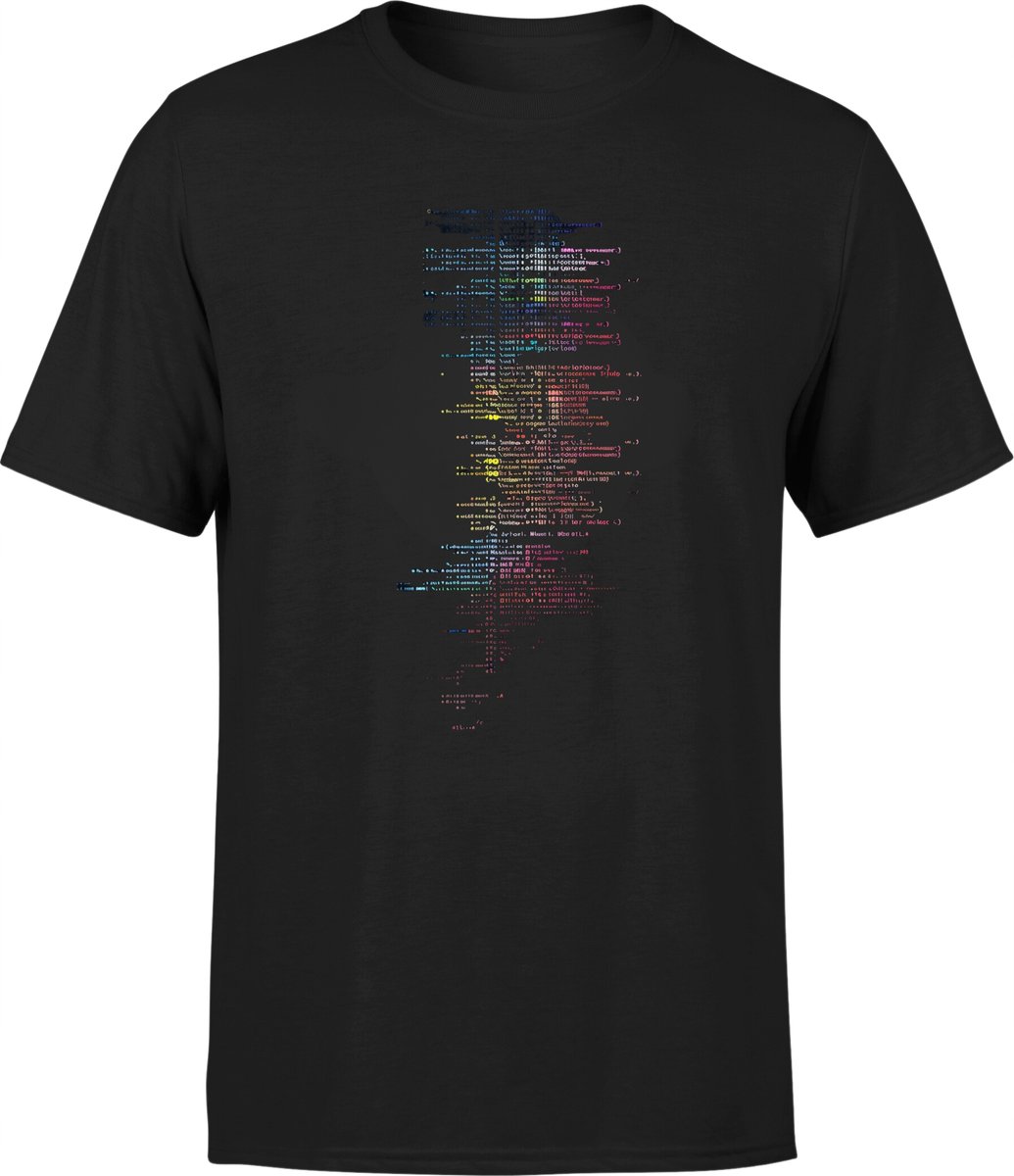 Koszulka męska dla programisty ukryta cyfrowa twarz z kodu T-shirt męski