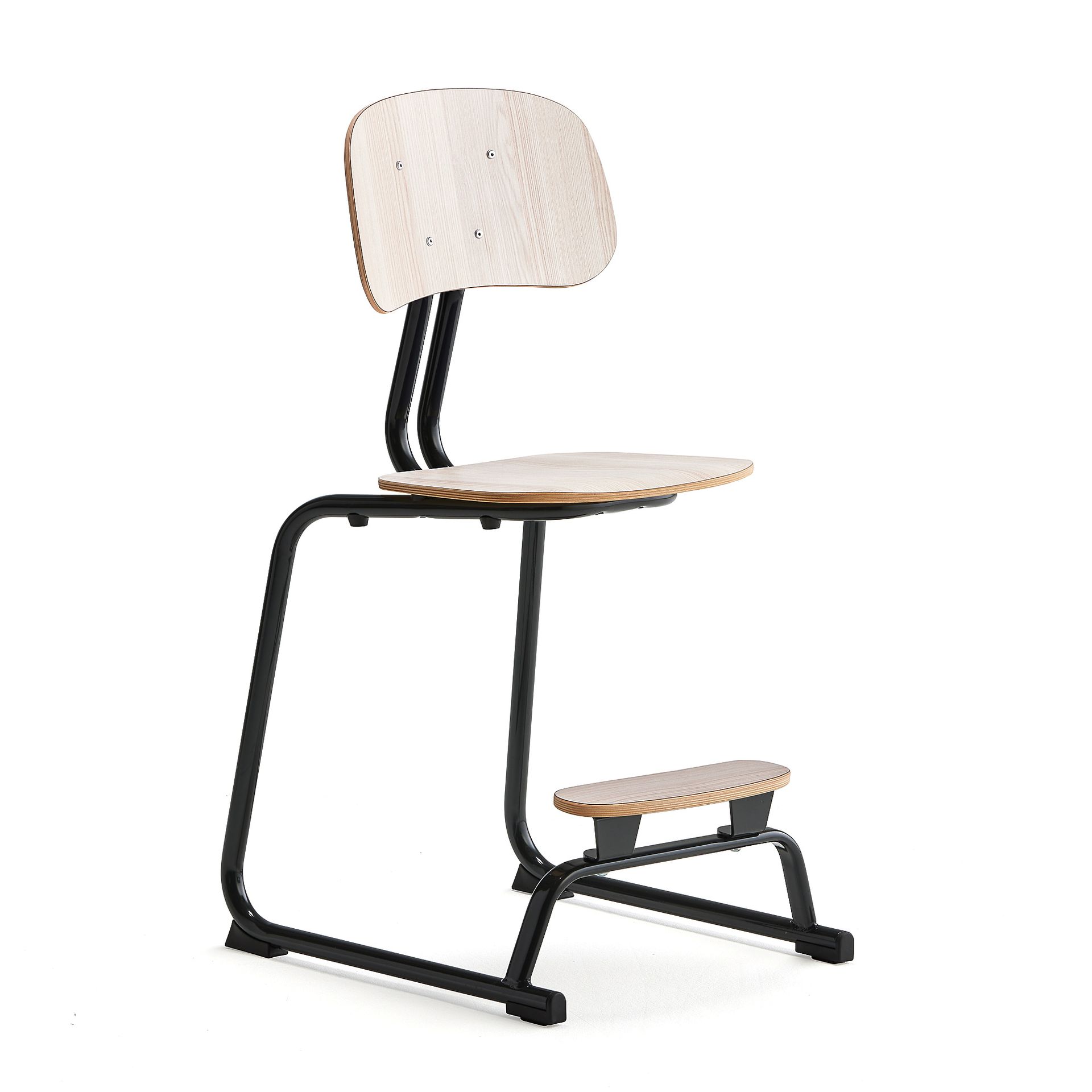 Krzesło szkolne YNGVE, płozy, antracyt, jesion, W 520 mm