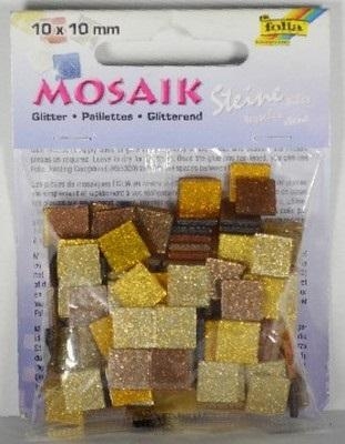 Mozaika glitter brązowa 10x10 mm - 190 sztuk