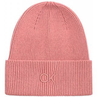 Czapka CK Embroidery Fine Rib Beanie Dusty Rose K60K612590 VCE (CK554-b) Calvin Klein