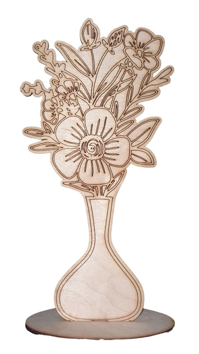 Drewniany kwiatek kwiatki podstawka prezent dekor 10x20,5 cm