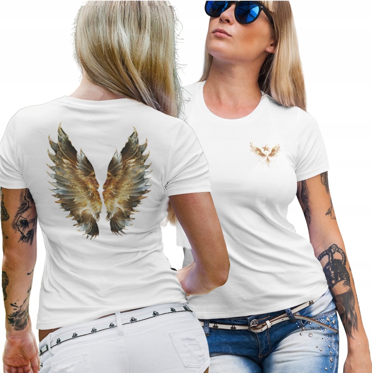 Koszulka damska Złote Skrzydła Anioła Wolności T-shirt damski