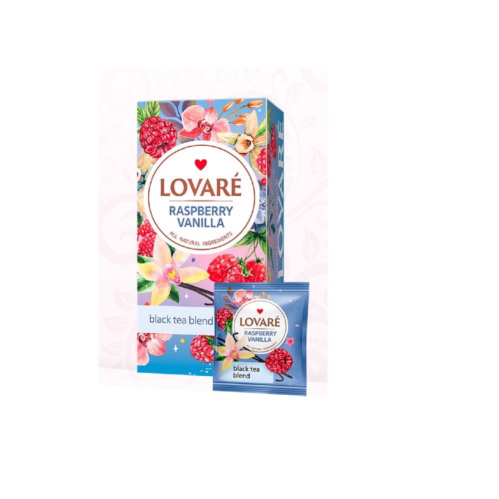LOVARE Herbata w Torebkach RASPBERRY VANILIA. 48G