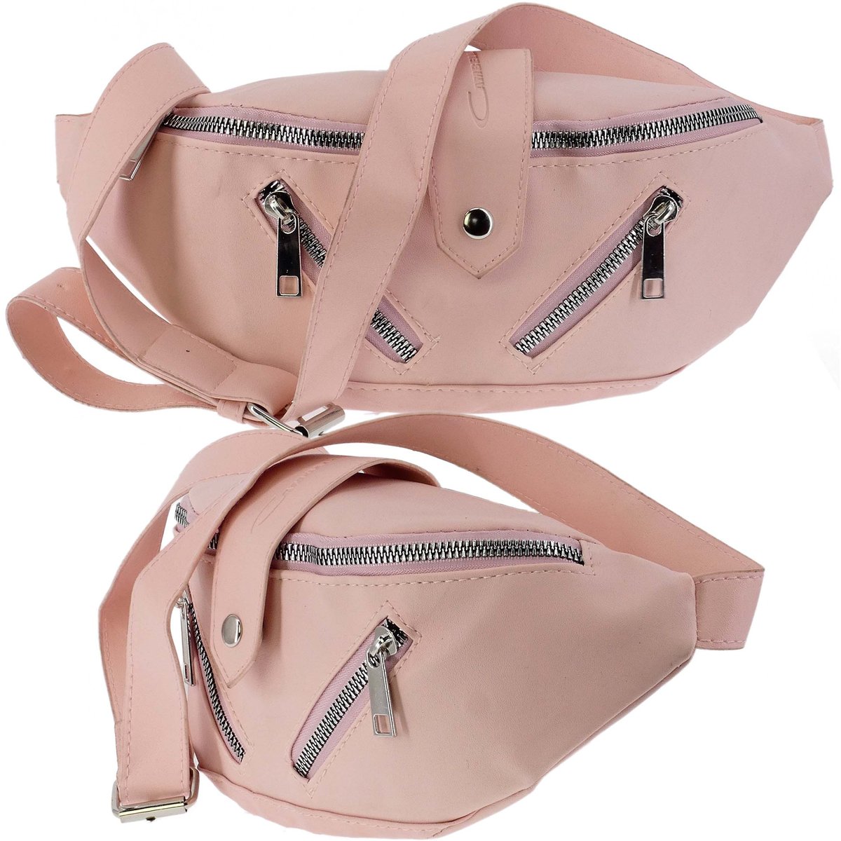 DAMSKA SASZETKA NERKA TOREBKA CROSSBODY BAG NA RAMIĘ RÓŻOWA