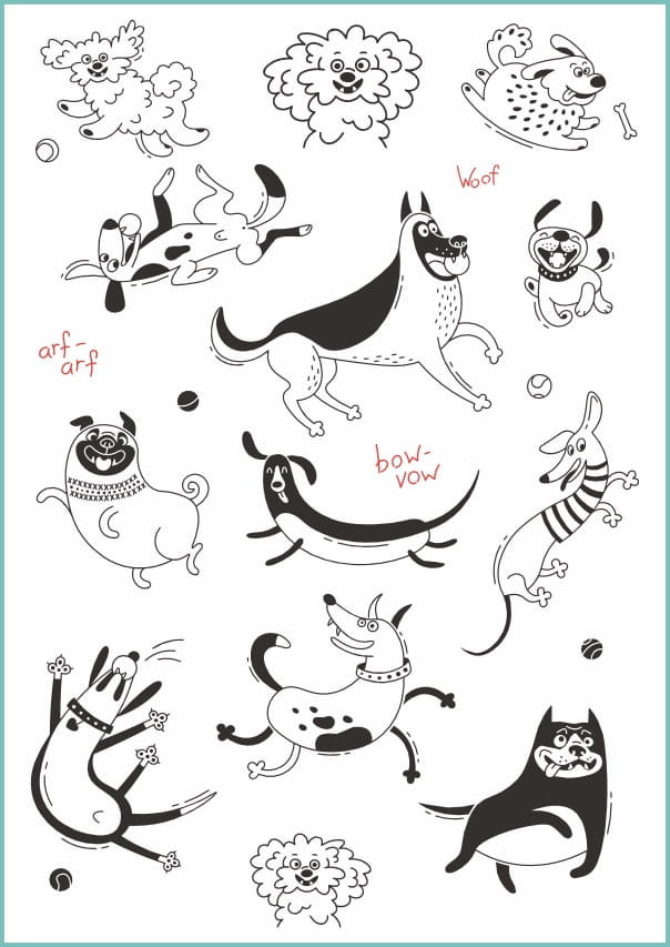 Tatuaże tymczasowe zmywalne zabawne psy, format A4