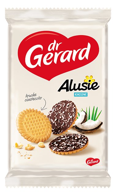 Dr Gerard Alusie Herbatniki z polewą kakaową posypane kokosem 160g Lider