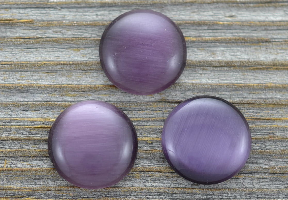 [046138] Kaboszon kocie oko 14mm fioletowy 2szt