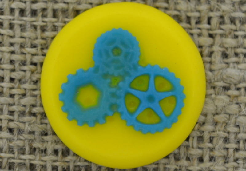 [03678] Kamea tryby morskie na cytrynowym tle 22mm