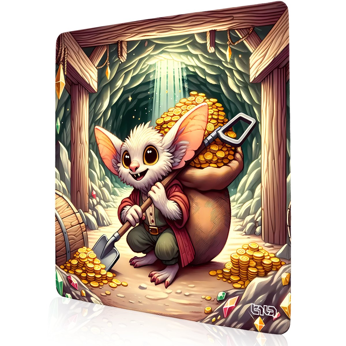 PODKŁADKA POD MYSZ MYSZKĘ Sknerek 50x50 TILT Na biurko Duża Wodoodporna XL