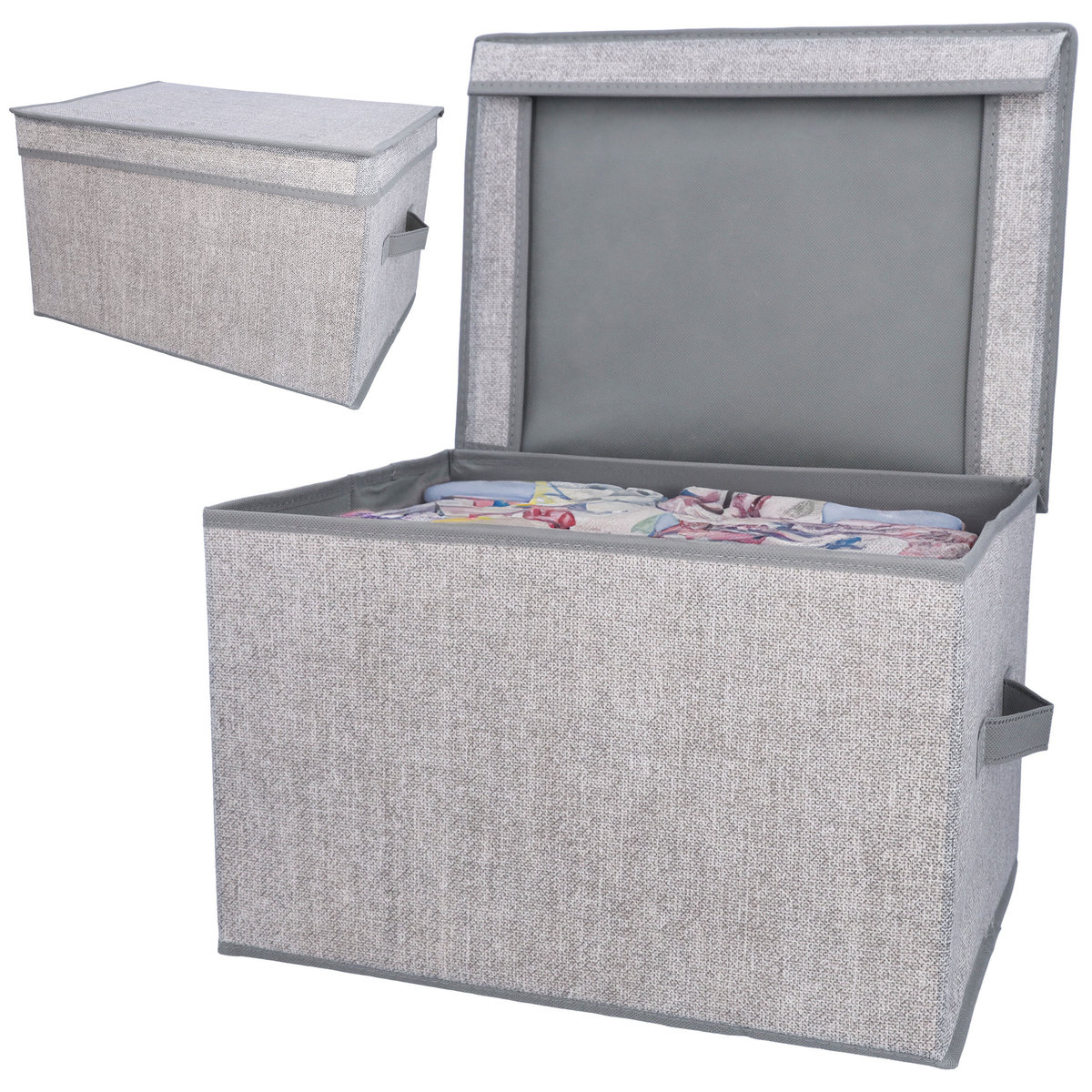 Organizer Do Szafy Pudełko Tekstylne Na Bieliznę Bluzy 40X30X25Cm Z Pokrywą