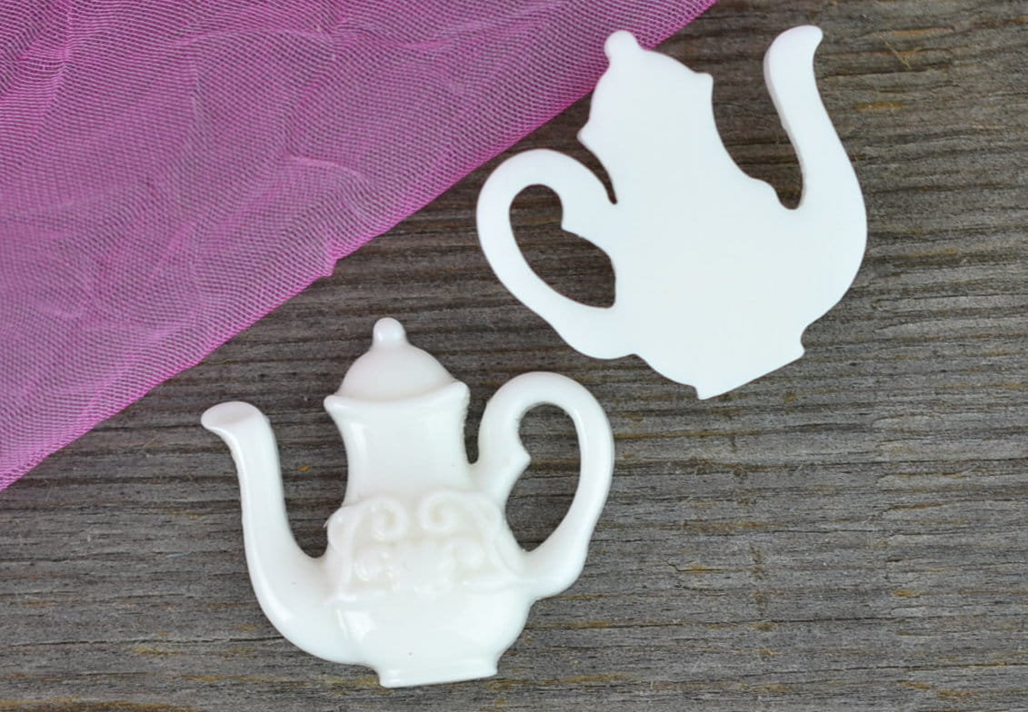 [802267] Kaboszon z żywicy imbryk biały 2szt