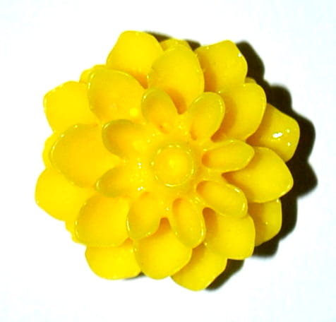 [802214] Kaboszon kwiatuszek 15mm żółty 3szt
