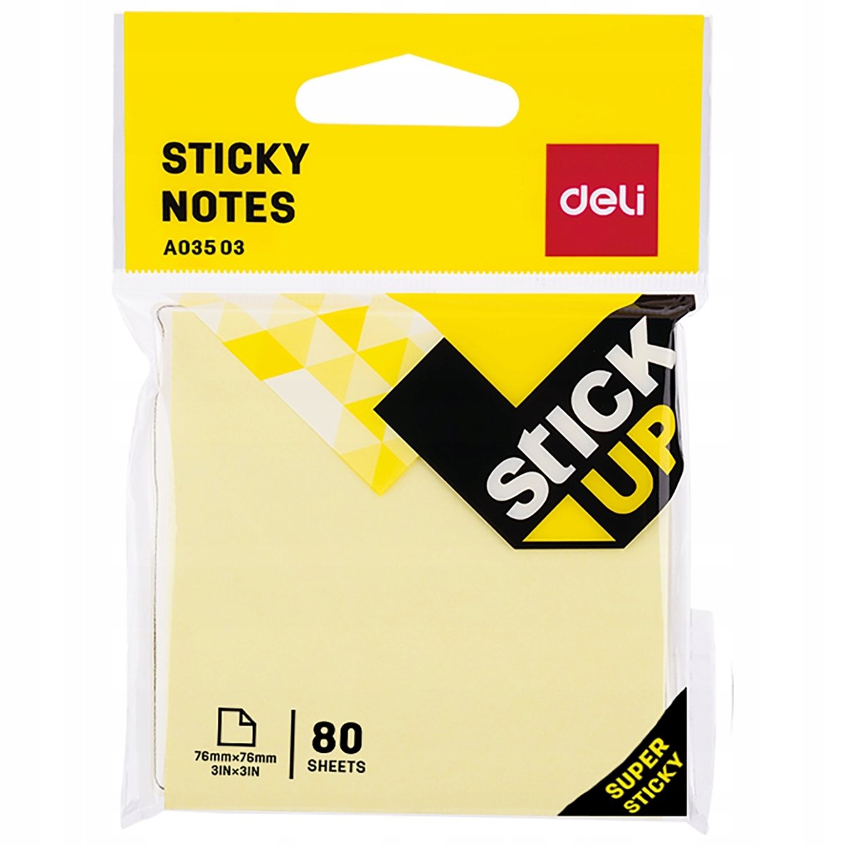 Notes samoprzylepny notatnik organizer Deli 76mm*76mm 80 kartek żółty