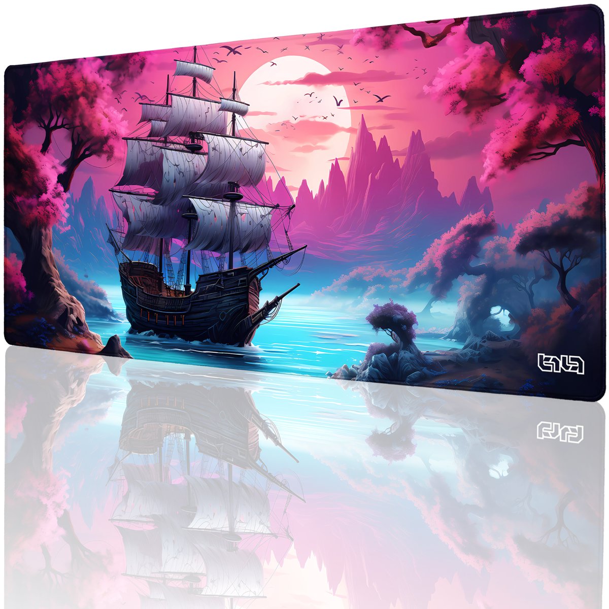PODKŁADKA POD MYSZ MYSZKĘ Romantyczny Piracki Statek 90x40 TILT XXL XL