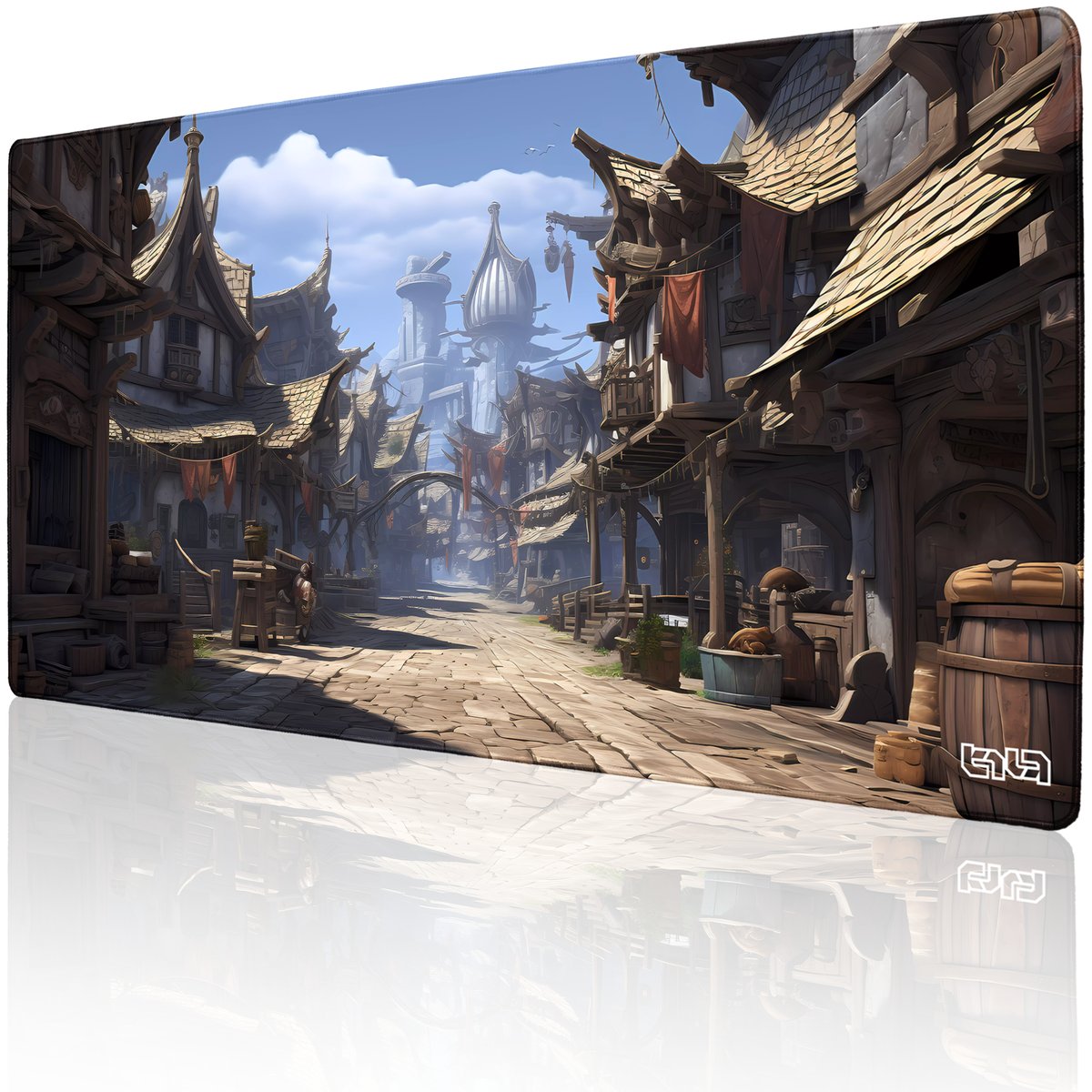 PODKŁADKA POD MYSZ GAMINGOWA Miasteczko Aether 100x50 TILT Wodoodporna