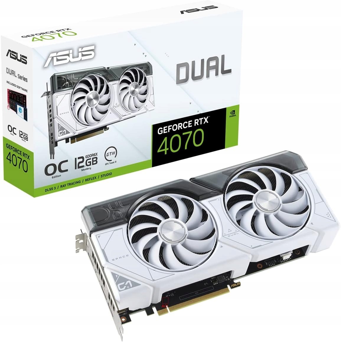 ASUS Dual GeForce RTX 4070 OC 12 GB GDDR6X Biały