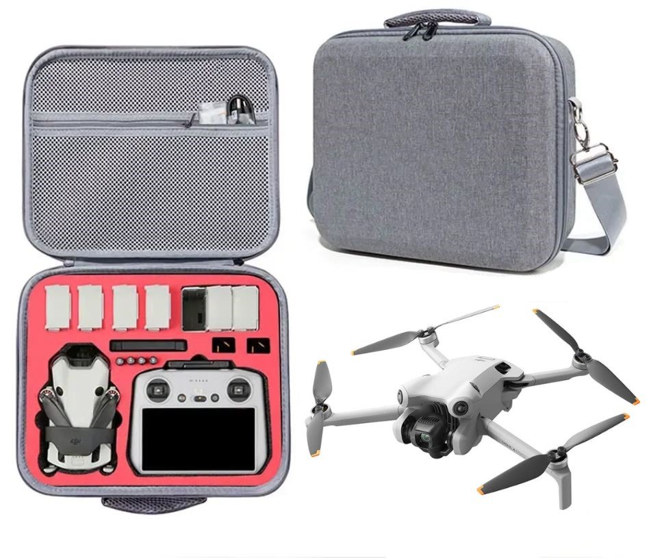 torba GRAY dron DJI Mini 3 / Mini 3 Pro / Mini 4 Pro RC-2 / RC-N2 lekka pojemna z paskiem