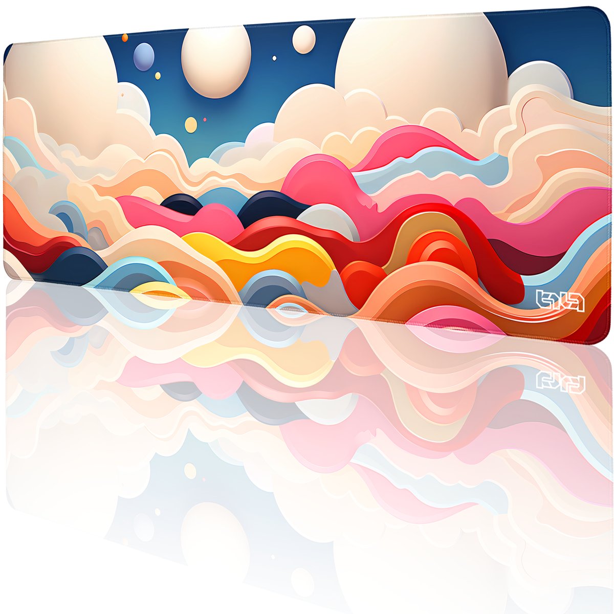 PODKŁADKA POD MYSZKĘ XXL Neonowe Wzgórza 80x30 TILT Na biurko Prezent Duża