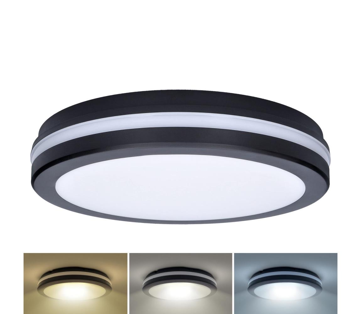 Solight WO820- Oświetlenie ściemnialne LED LED/18W/22W/26W/230V 3000/4000/6500K IP65 czarne