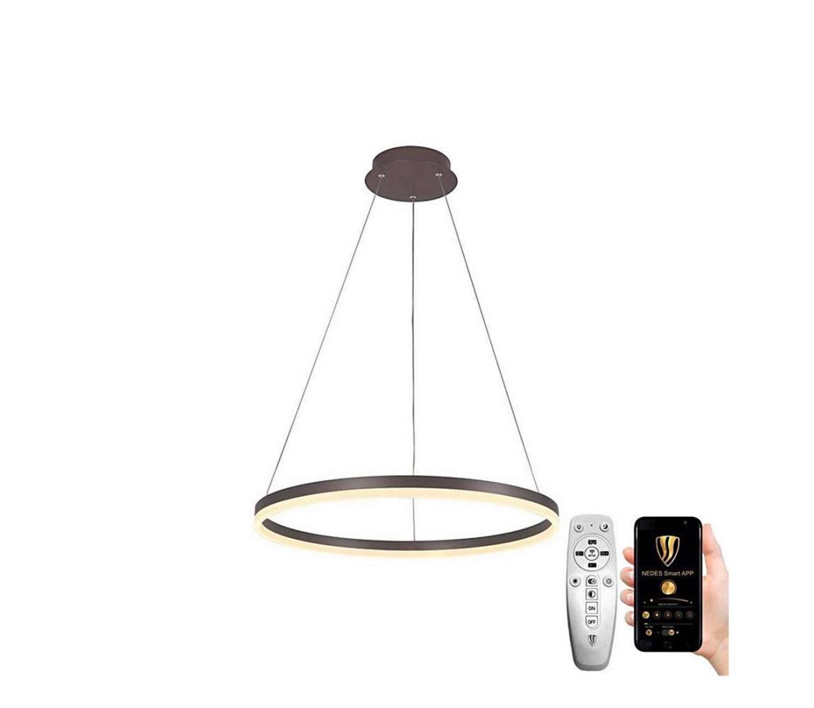 Brilagi - LED Żyrandol ściemnialny na lince CIRCLE LED/42W/230V 3000-6500K brązowy + pilot