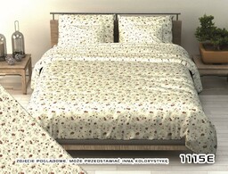 Extrapościel Pościel bawełniana 160x200 1115E łączka brązowa na kremowym tle