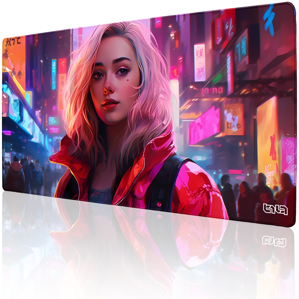 PODKŁADKA POD MYSZ GAMINGOWA Neonowe Wibracje 100x50 TILT Na biurko