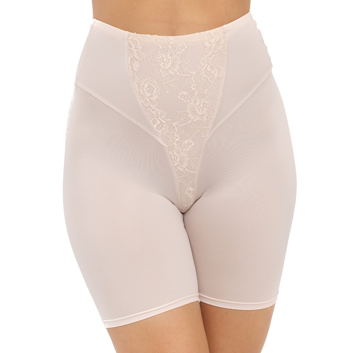 Fig damskie z nogawkami 023 bermudy z koronką beżowe  3XL