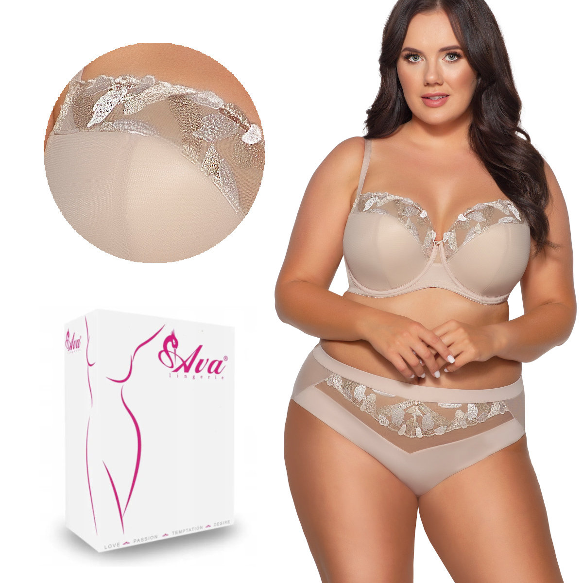 Biustonosz Semi Soft AV 2081 półusztywniany beżowy  80D