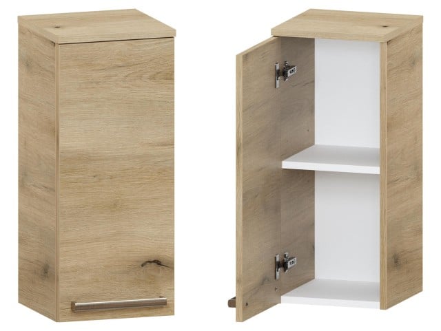 Słupek Łazienkowy ATHD 30 cm DW Lewy - Dąb Evoke Coast Mat - Uchwyty Stal Szczotkowana