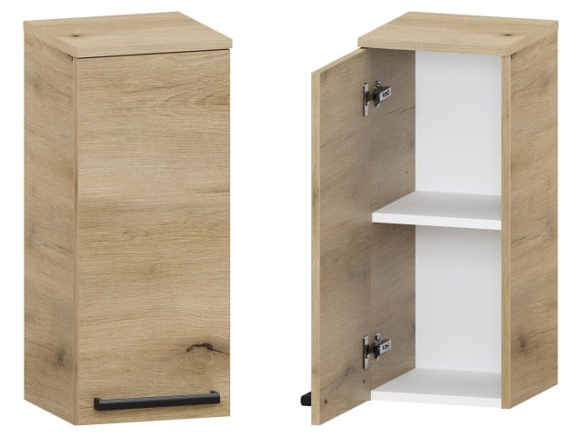 Słupek Łazienkowy ATHD 30 cm DW Lewy - Dąb Evoke Coast Mat - Uchwyty Czarne Matowe
