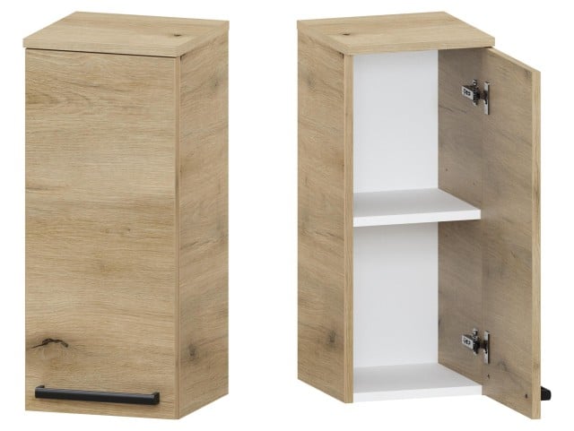 Słupek Łazienkowy ATHD 30 cm DW Prawy - Dąb Evoke Coast Mat - Uchwyty Czarne Matowe