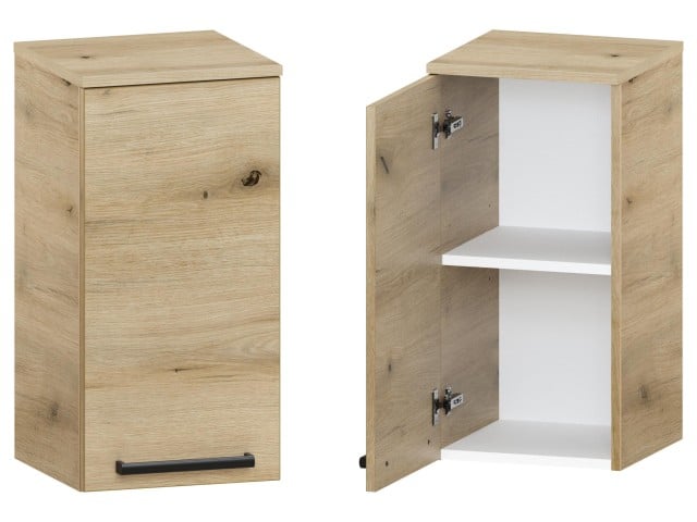 Słupek Łazienkowy ATHD 35 cm DW Lewy - Dąb Evoke Coast Mat - Uchwyty Czarne Matowe