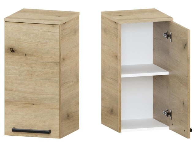 Słupek Łazienkowy ATHD 35 cm DW Prawy - Dąb Evoke Coast Mat - Uchwyty Czarne Matowe