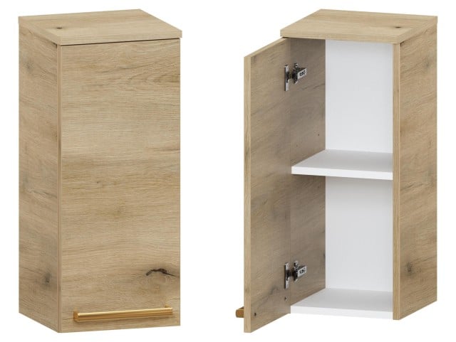 Słupek Łazienkowy ATHD 30 cm DW Lewy - Dąb Evoke Coast Mat - Uchwyty Złote Polerowane