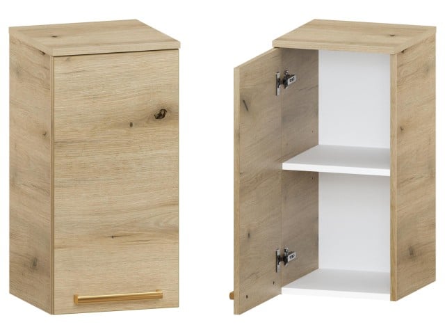 Słupek Łazienkowy ATHD 35 cm DW Lewy - Dąb Evoke Coast Mat - Uchwyty Złote Polerowane