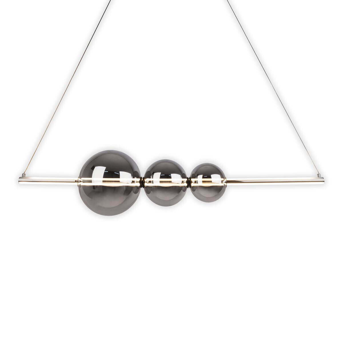 Kulista lampa wisząca NOVA 6143742 Nave LED 36W 3000K chrom przydymiony