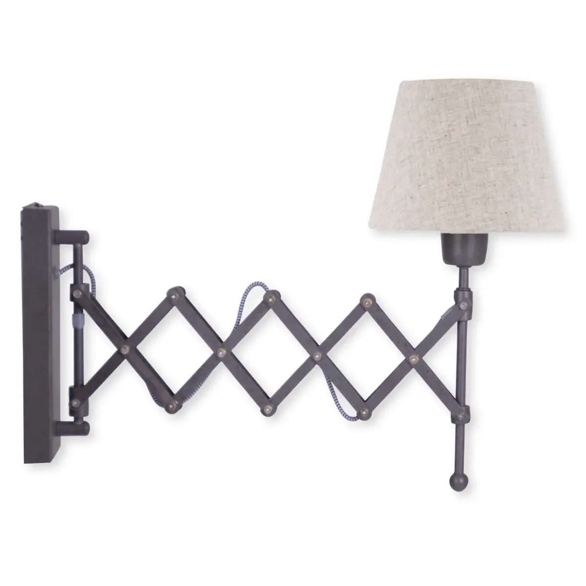 Lampa ścienna Adrienne 1292327 Nave regulowana naturalna tkanina brązowa