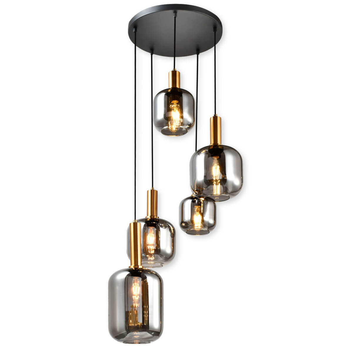 Wielopunktowa lampa zwieszana FUMO 7095822 Nave złoty przydymiony