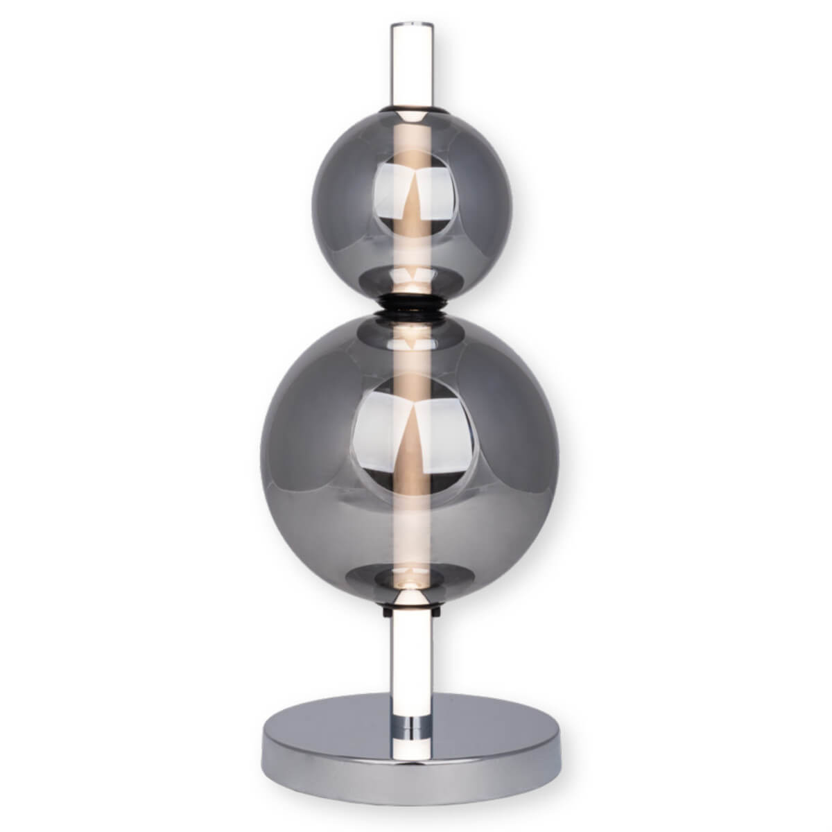 Szklana lampka stołowa Nova 3191442 Nave LED 15W 3000K chrom