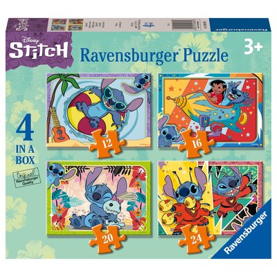 Ravensburger, Puzzle 4w1: Disney Stitch (12001069). Wiek: 3+