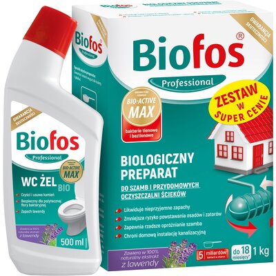 Preparat do szamb 1 kg Biofos + Wc żel 500 ml