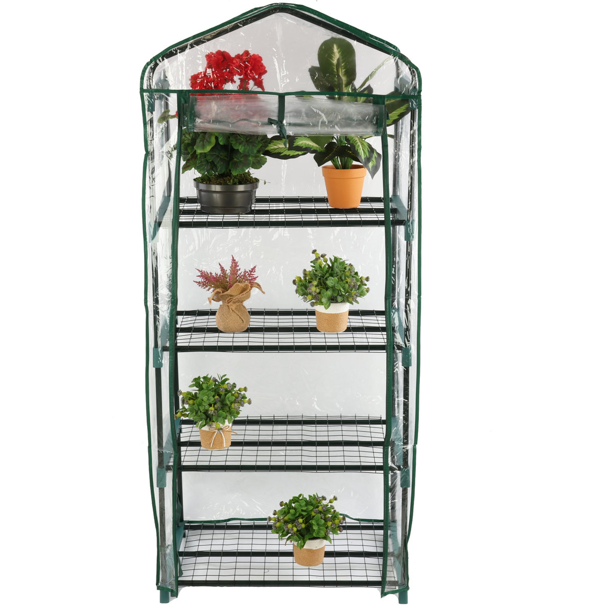 Mini Szklarnia Balkonowa Ogrodowa Regał 4 Półki 155x69x49 cm