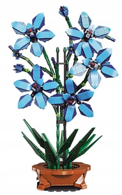 Klocki Konstrukcyjne Orchidea o Kwiecie Lotosu / Kolor Niebieski / 927 el.