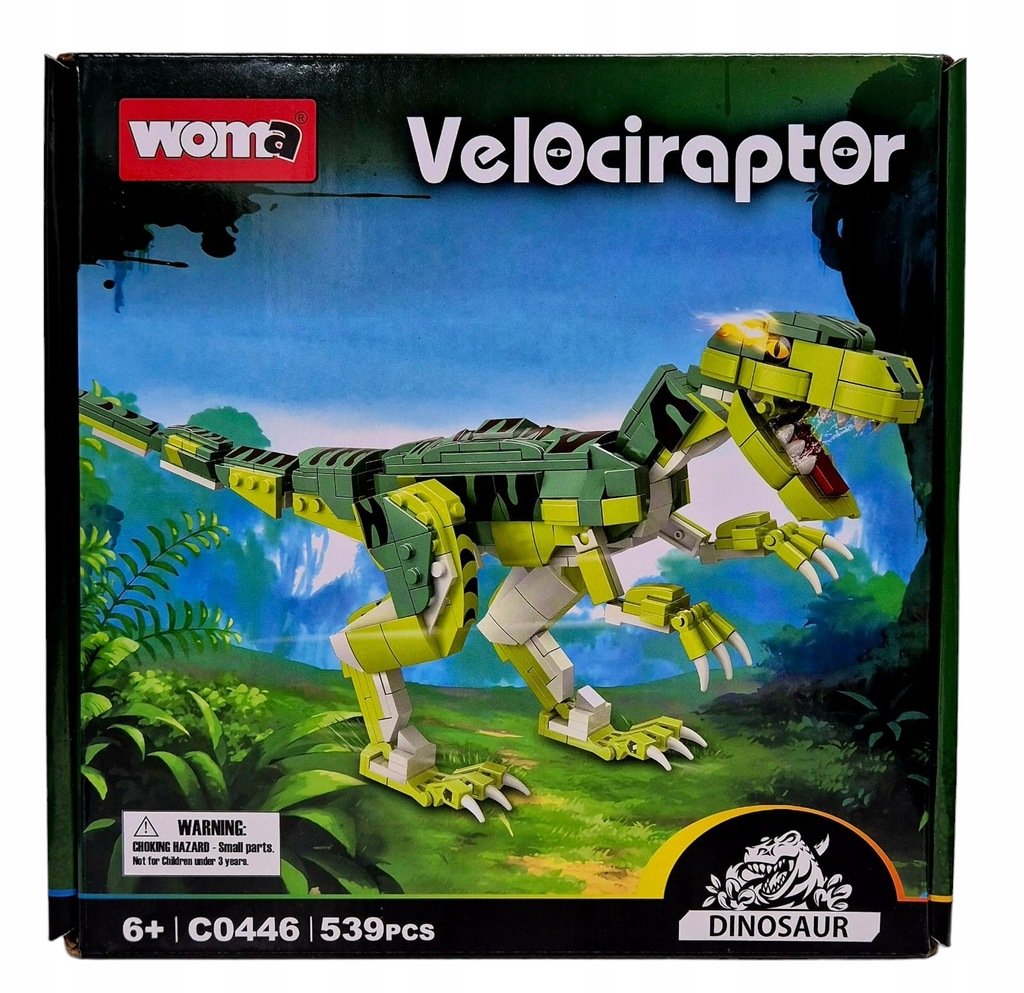 Klocki / Velociraptor / Dinozaur / 539 elementów