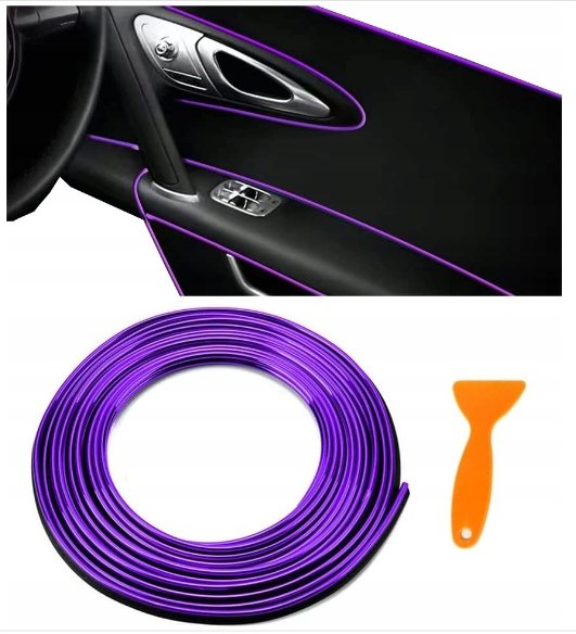 LISTWA TAŚMA OZDOBNA DEKORACYJNA DO SAMOCHODU AUTA Fioletowa