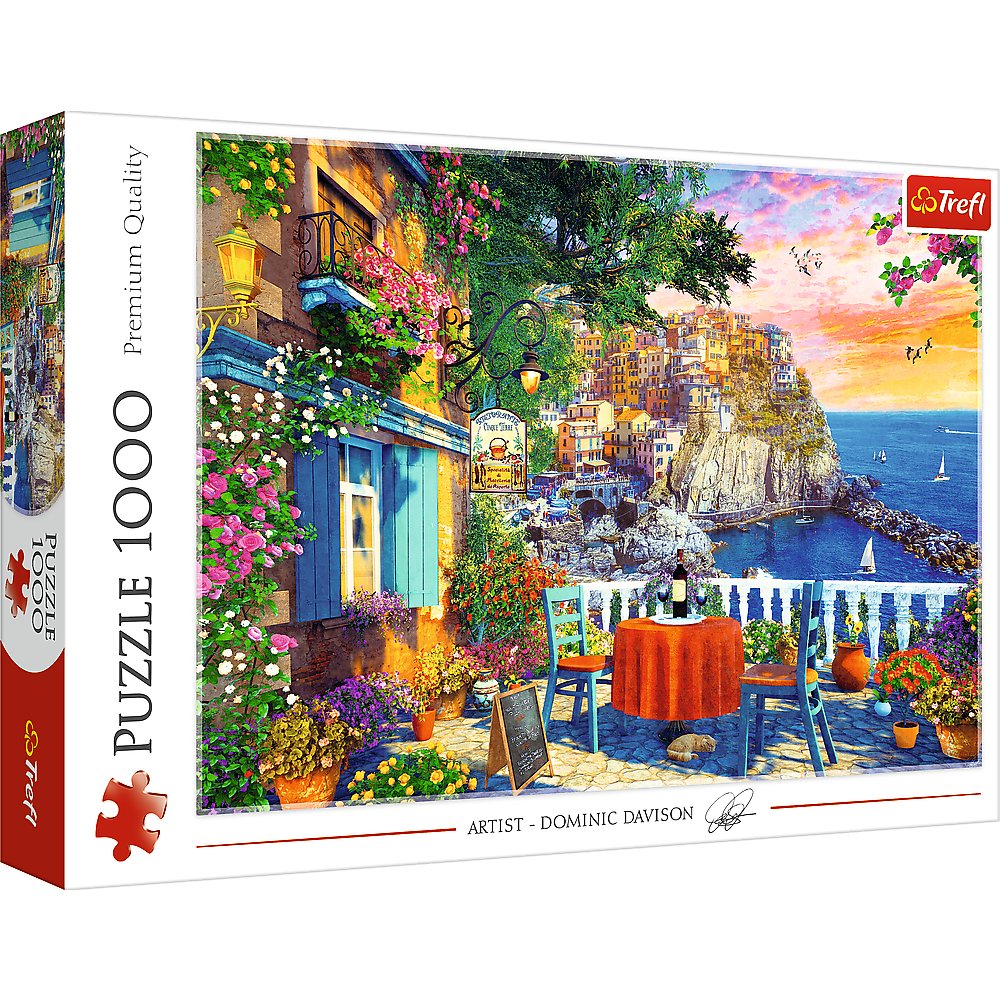 Trefl, Tea Time, puzzle, widok na Cinque Terre, 1000 elementów