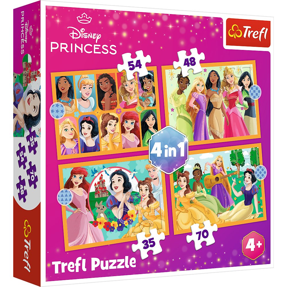 Trefl, puzzle, bajkowe historie, 4w1
