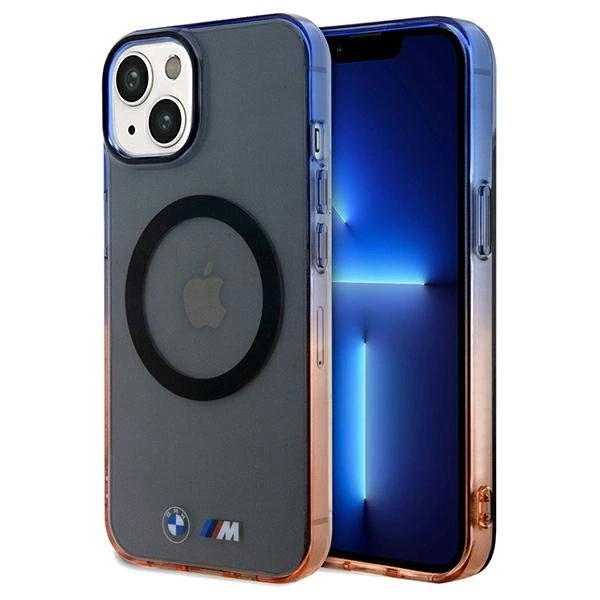 Etui BMW Gradient Bumper MagSafe na iPhone 15 Plus / 14 Plus - szare