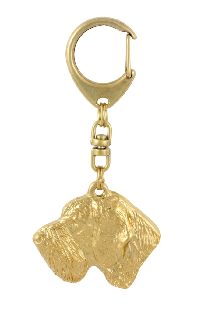 Wyżeł niemiecki szorstkowłosy, Drahthaar - pozłocony brelok do kluczy z psem, ozdoba torebki, luksusowy dodatek marki Art-Dog