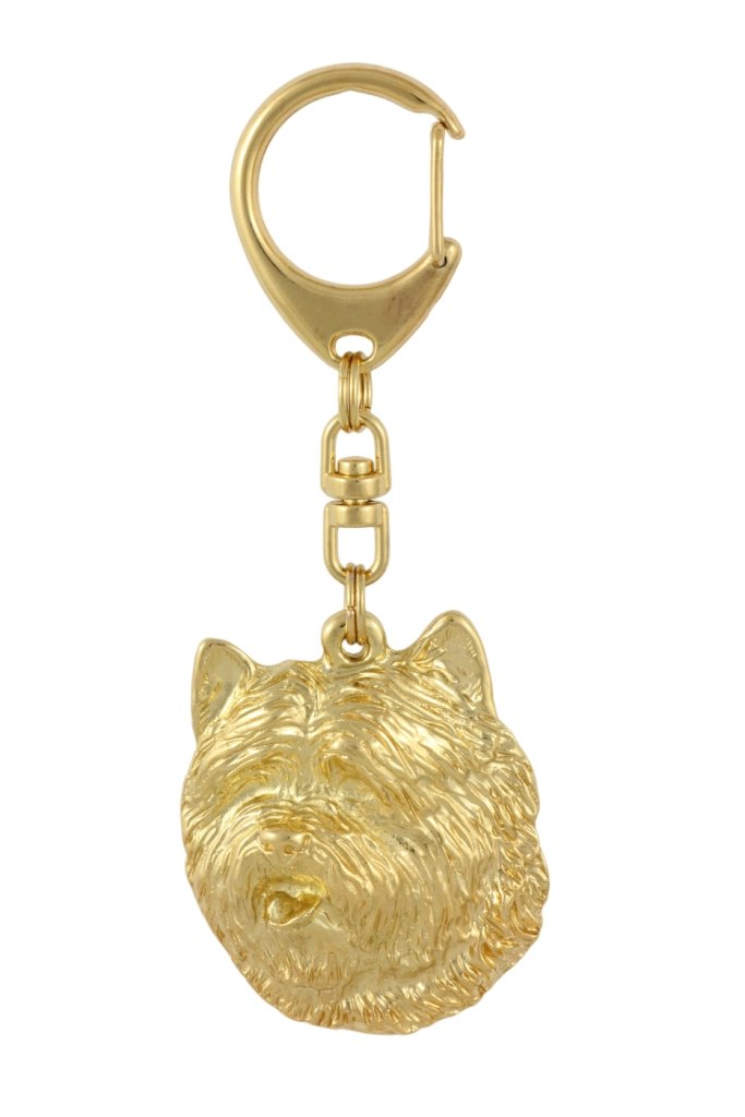 Cairn Terrier - pozłocony brelok do kluczy z psem, ozdoba torebki, luksusowy dodatek marki Art-Dog